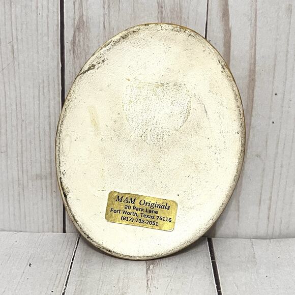 Vintage MAM Originals Oval Crackle Art Paperweight Children Playing - Picture 5 of 6